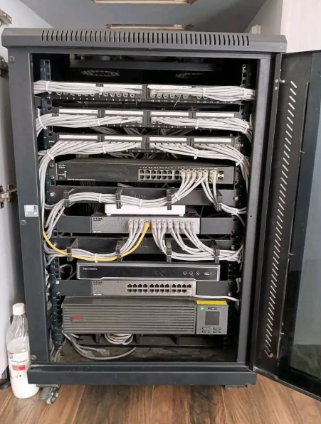 Clean completed network rack